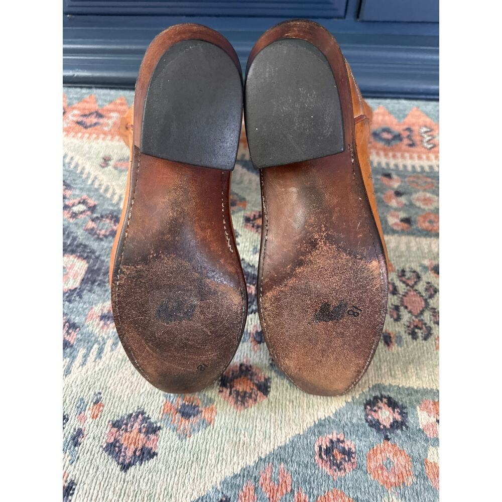Lucchese 1883 Cognac Brown Western Cowboy Boots Women’s 7.5B Embroidered Leather - Picture 8 of 12